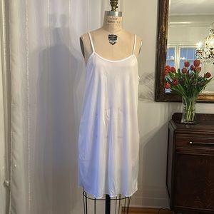 Matte white slip dress in size large.